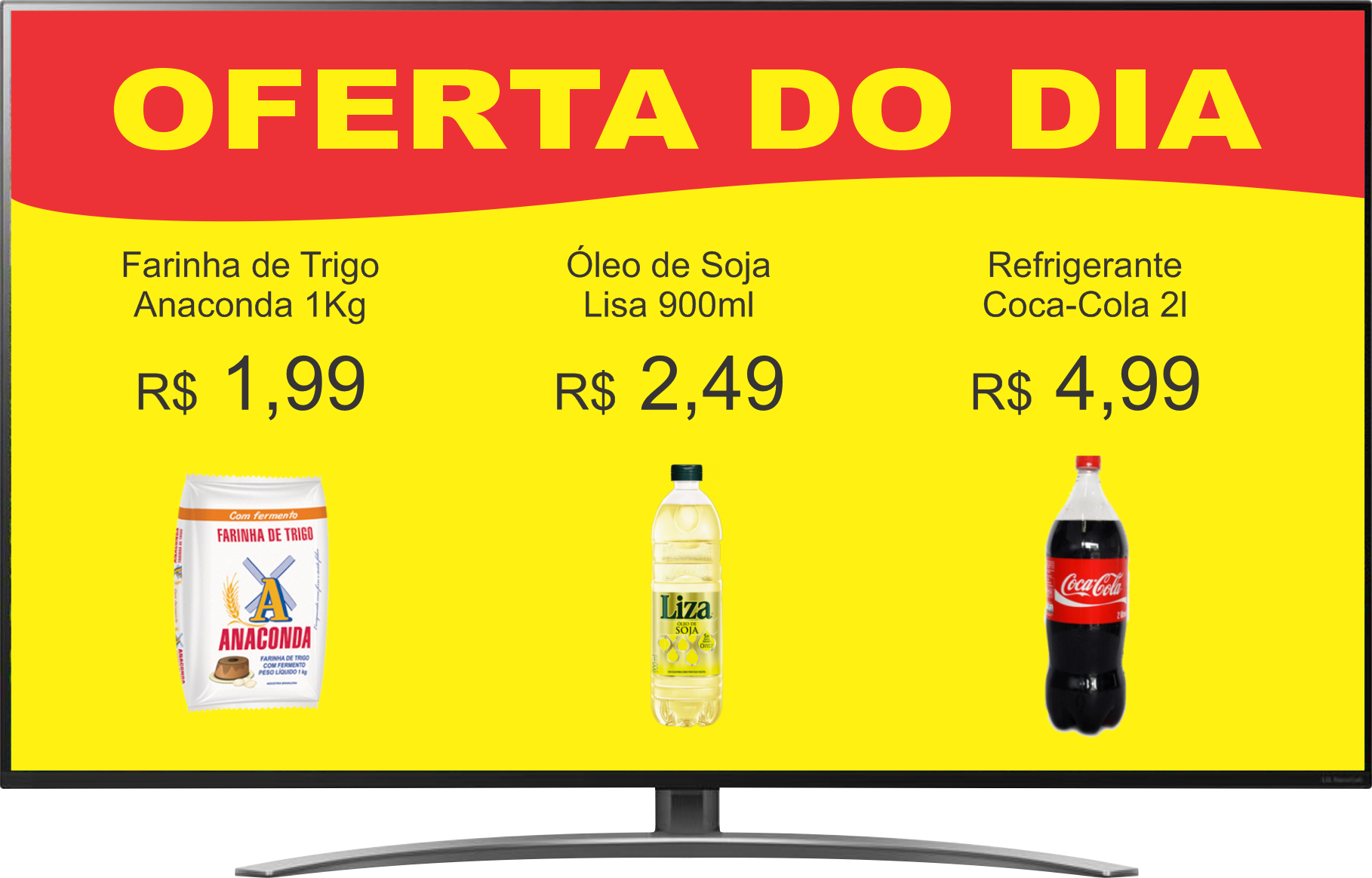 Painel de preços em TV para supermercados